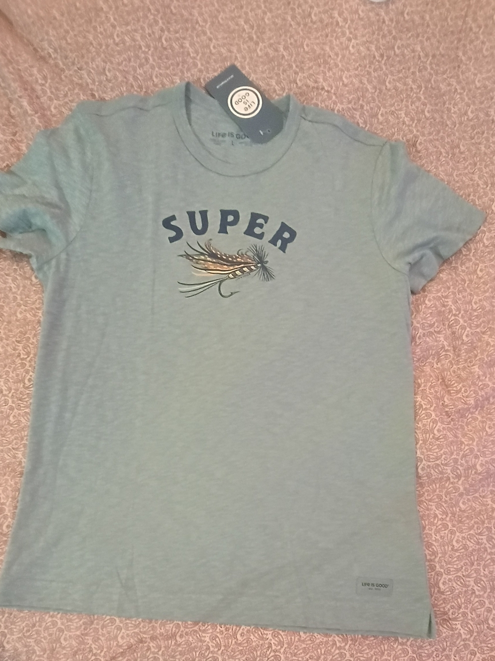 Life Is Good Light Blue 'SUPER' Graphic Tee